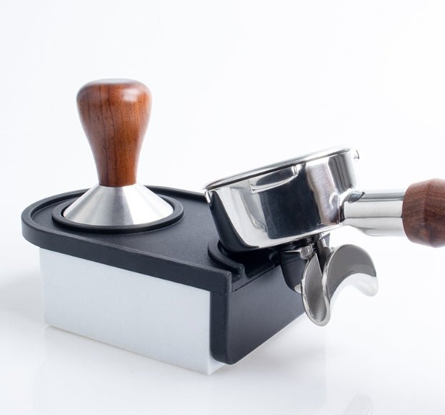 Premium Espresso Tamping Mat – Non - Slip Silicone Corner Mat with Tamper & Portafilter Holder - Baristas Tools
