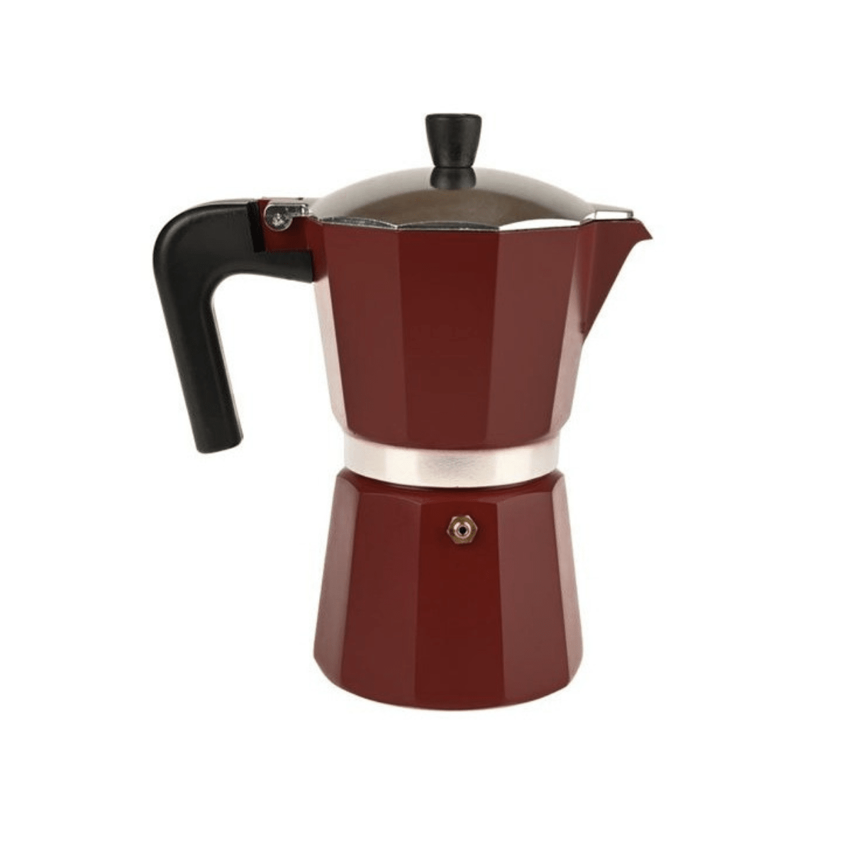 Ruby Red Stovetop Moka Pot Coffee Maker 3 Cup - Baristas Tools