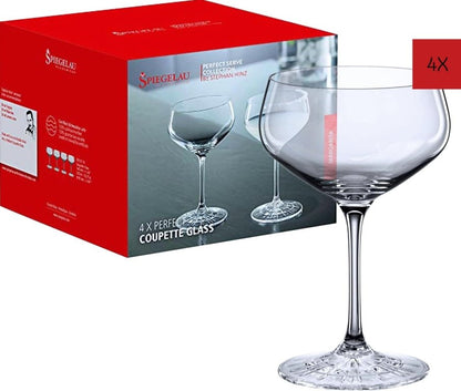 Spiegelau Perfect Serve Crystal Coupette Glasses – Set of 4 (235ml) - Baristas Tools