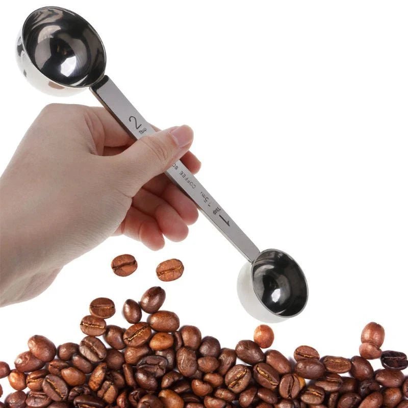 Stainless Steel Dual-End Coffee Scoop – 15mL & 30mL Measuring Spoon - Baristas Tools