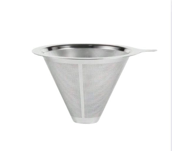 Stainless Steel Pour‑Over Coffee Filter Funnel – Reusable Permanent Dripper - Baristas Tools