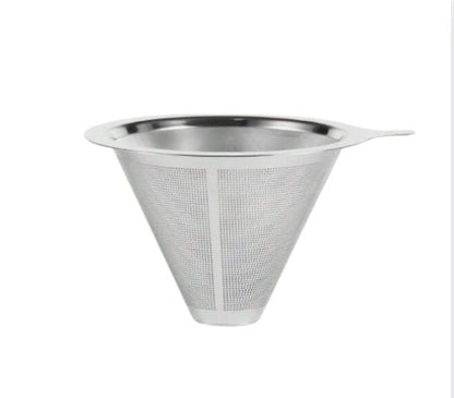 Stainless Steel Pour‑Over Coffee Filter Funnel – Reusable Permanent Dripper - Baristas Tools