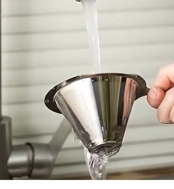 Stainless Steel Pour‑Over Coffee Filter Funnel – Reusable Permanent Dripper - Baristas Tools