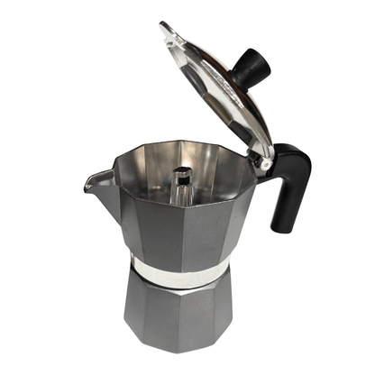 Stovetop Moka Pot 6 Cup Coffee Maker – Graphite Grey & Black - Baristas Tools