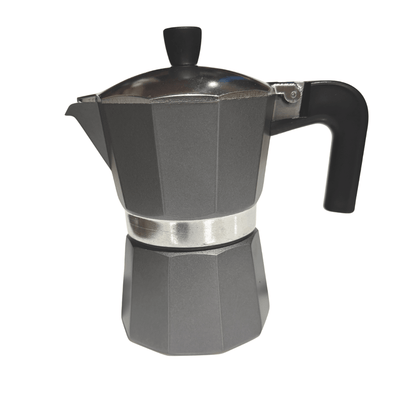 Stovetop Moka Pot 6 Cup Coffee Maker – Graphite Grey & Black - Baristas Tools