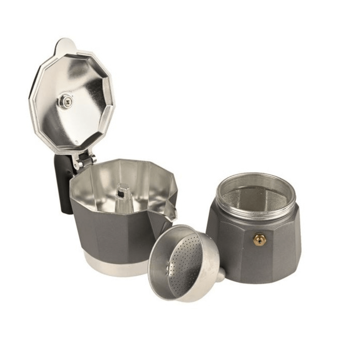 Stovetop Moka Pot 6 Cup Coffee Maker – Graphite Grey & Black - Baristas Tools