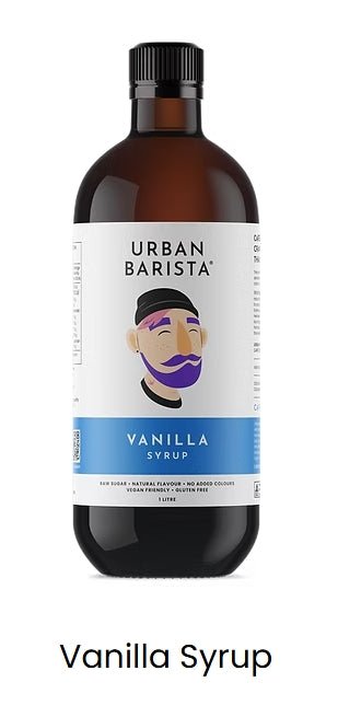 Urban Barista Syrups – 1L Bottles (Vanilla, Hazelnut, Caramel) Natural Ingredients. Barista - Approved Flavour. - Baristas Tools