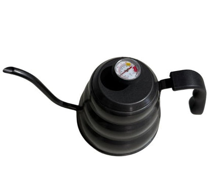 V60 Pour Over Kettle – 1000ml Black Stainless Steel with Thermometer - Baristas Tools