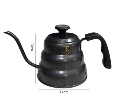 V60 Pour Over Kettle – 1000ml Black Stainless Steel with Thermometer - Baristas Tools