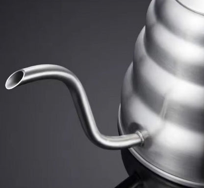V60 Pour Over Kettle – 1000ml Silver Stainless Steel with Thermometer - Baristas Tools