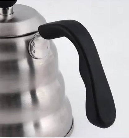 V60 Pour Over Kettle – 1000ml Silver Stainless Steel with Thermometer - Baristas Tools